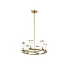 Kuzco Lighting CH309006NBCG Revolve 6-Lights 360W Clear Glass and Natural Brass Chandelier