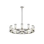 Kuzco Lighting CH309012PNCG Revolve 12-Lights 720W Clear Glass and Polished Nickel Chandelier