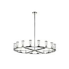 Kuzco Lighting CH309018PNCG Revolve 18-Lights 1080W Clear Glass and Polished Nickel Chandelier