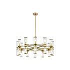 Kuzco Lighting CH309024NBCG Revolve 21-Lights 1440W Clear Glass and Natural Brass Chandelier