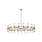 Kuzco Lighting CH309042NBCG Revolve 42-Lights 1050W Clear Glass and Natural Brass Chandelier