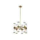 Kuzco Lighting CH309066NBCG Revolve 12-Lights 720W Clear Glass and Natural Brass Chandelier