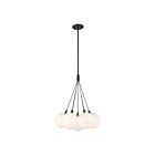 Kuzco Lighting CH3117-BK-OP Bolla 20W Black and Opal Glass LED Chandelier