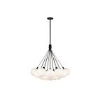 Kuzco Lighting CH3128-BK-OP Bolla 55W Black and Opal Glass LED Chandelier