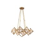 Kuzco Lighting CH332830VBCR Cairo 8-Lights 480W Ribbed Glass and Vintage Brass Chandelier