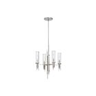 Kuzco Lighting CH335418PNCR Torres 4-Lights 160W Polished Nickel and Ribbed Glass Chandelier