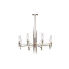 Kuzco Lighting CH335836PNCR Torres 8-Lights 320W Polished Nickel and Ribbed Glass Chandelier