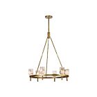Kuzco Lighting CH338632VBAR Lucian 6-Lights 360W Vintage Brass and Alabaster Chandelier