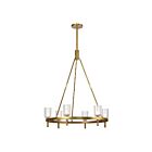 Kuzco Lighting CH338632VBCC Lucian 6-Lights 360W Clear Crystal and Vintage Brass Chandelier