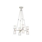 Kuzco Lighting CH338822PNCC Lucian 8-Lights 480W Clear Crystal and Polished Nickel Chandelier