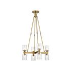 Kuzco Lighting CH338822VBCC Lucian 8-Lights 480W Clear Crystal and Vintage Brass Chandelier