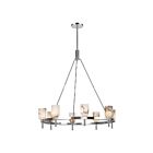 Kuzco Lighting CH338836PNAR Lucian 8-Lights 480W Polished Nickel and Alabaster Chandelier