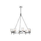 Kuzco Lighting CH338836PNCC Lucian 8-Lights 480W Clear Crystal and Polished Nickel Chandelier