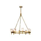Kuzco Lighting CH338836VBAR Lucian 8-Lights 480W Vintage Brass and Alabaster Chandelier