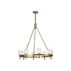 Kuzco Lighting CH338836VBCC Lucian 8-Lights 480W Clear Crystal and Vintage Brass Chandelier