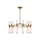 Kuzco Lighting CH348038VBFR-UNV Edwin 118W Vintage Brass and Frosted Ribbed Glass LED Chandelier