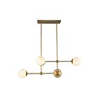 Kuzco Lighting CH407342BGGO Fiore 4-Lights 240W Brushed Gold and Glossy Opal Glass Chandelier