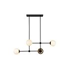 Kuzco Lighting CH407342MBGO Fiore 4-Lights 240W Matte Black and Glossy Opal Glass Chandelier