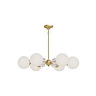 Kuzco Lighting CH415330BGOP Celia 6-Lights 360W Brushed Gold and Opal Glass Chandelier