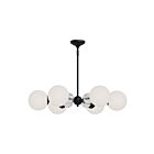 Kuzco Lighting CH415330MBOP Celia 6-Lights 360W Matte Black and Opal Glass Chandelier