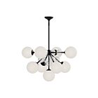Kuzco Lighting CH415331MBOP Celia 9-Lights 540W Matte Black and Opal Glass Chandelier