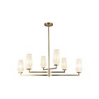 Kuzco Lighting CH424135BGOP Krysta 6-Lights 240W Brushed Gold and Opal Glass Chandelier