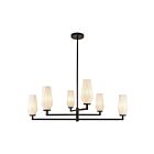 Kuzco Lighting CH424135MBOP Krysta 6-Lights 240W Matte Black and Opal Glass Chandelier