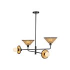 Kuzco Lighting CH432438MB Piper 4-Lights 240W Matte Black Chandelier