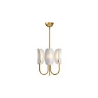 Kuzco Lighting CH450715AGCW Seno 3-Lights 180W Aged Gold and White Cotton Fabric Chandelier