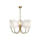 Kuzco Lighting CH450732AGCW Seno 5-Lights 300W Aged Gold and White Cotton Fabric Chandelier