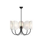 Kuzco Lighting CH450732MBCW Seno 5-Lights 300W Matte Black and White Cotton Fabric Chandelier