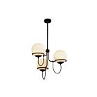 Kuzco Lighting CH458323MBOP Alba 3-Lights 180W Matte Black and Opal Glass Chandelier