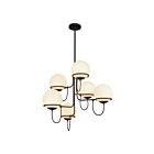 Kuzco Lighting CH458632MBOP Alba 6-Lights 360W Matte Black and Opal Glass Chandelier