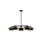 Kuzco Lighting CH475138MBCL Tetsu 5-Lights 300W Matte Black and Clear Glass Chandelier