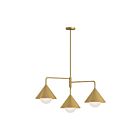 Kuzco Lighting CH485245BGOP Remy 3-Lights 180W Brushed Gold and Opal Glass Chandelier
