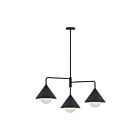 Kuzco Lighting CH485245MBOP Remy 3-Lights 180W Matte Black and Opal Glass Chandelier