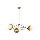 Kuzco Lighting CH490340BGOP Perth 3-Lights 120W Brushed Gold and Opal Glass Chandelier