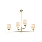 Kuzco Lighting CH497445BGWL Bridgette 4-Lights 240W Brushed Gold and White Linen Chandelier