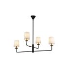 Kuzco Lighting CH497445MBWL Bridgette 4-Lights 240W Matte Black and White Linen Chandelier