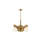 Kuzco Lighting CH501322BGOP Plume 3-Lights 180W Brushed Gold and Opal Glass Chandelier
