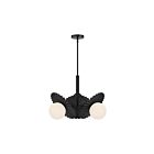 Kuzco Lighting CH501322MBOP Plume 3-Lights 180W Matte Black and Opal Glass Chandelier