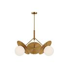 Kuzco Lighting CH501334BGOP Plume 3-Lights 180W Brushed Gold and Opal Glass Chandelier