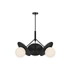 Kuzco Lighting CH501334MBOP Plume 3-Lights 180W Matte Black and Opal Glass Chandelier