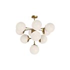 Kuzco Lighting CH505335AGOP Nouveau 10-Lights 400W Aged Gold and Opal Matte Glass Chandelier