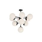 Kuzco Lighting CH505335MBOP Nouveau 10-Lights 400W Matte Black and Opal Matte Glass Chandelier