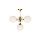 Kuzco Lighting CH505426AGOP Nouveau 4-Lights 160W Aged Gold and Opal Matte Glass Chandelier