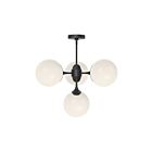 Kuzco Lighting CH505426MBOP Nouveau 4-Lights 160W Matte Black and Opal Matte Glass Chandelier