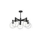 Kuzco Lighting CH506129MBCL Castilla 5-Lights 300W Clear Glass and Matte Black Chandelier