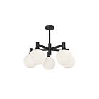 Kuzco Lighting CH506129MBOP Castilla 5-Lights 300W Matte Black and Opal Matte Glass Chandelier