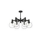 Kuzco Lighting CH506230MBCL Castilla 6-Lights 360W Clear Glass and Matte Black Chandelier